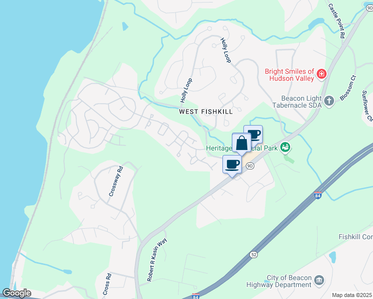 map of restaurants, bars, coffee shops, grocery stores, and more near 102 Town View Drive in Beacon