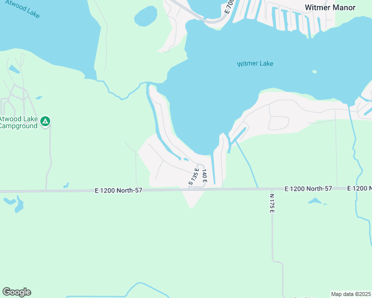 map of restaurants, bars, coffee shops, grocery stores, and more near 7795 South 140 East in Wolcottville
