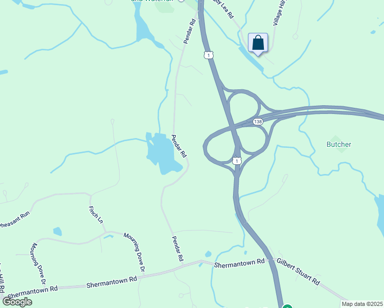 map of restaurants, bars, coffee shops, grocery stores, and more near Tower Hill Road in North Kingstown