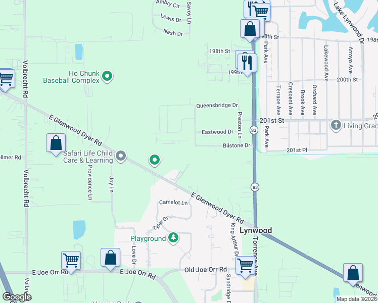 map of restaurants, bars, coffee shops, grocery stores, and more near 2148 Bilstone Drive in Lynwood