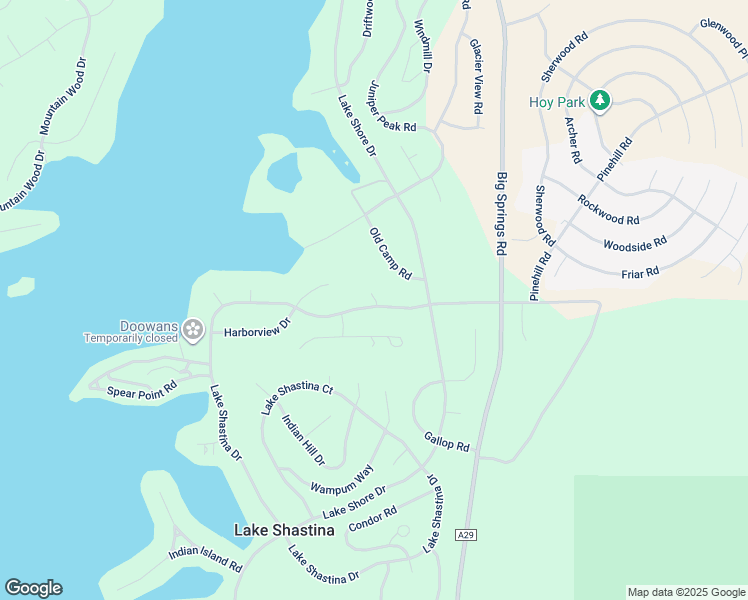 map of restaurants, bars, coffee shops, grocery stores, and more near 15608 Mountain Court in Weed