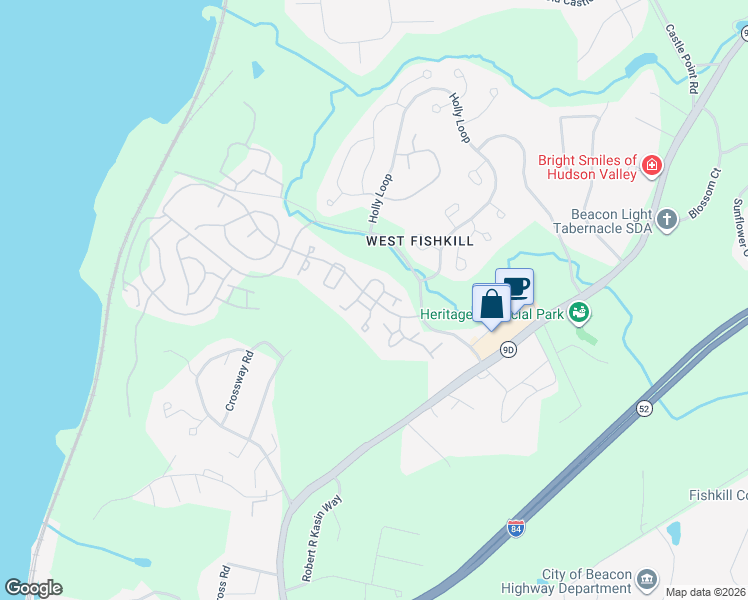 map of restaurants, bars, coffee shops, grocery stores, and more near 141 Town View Drive in Wappingers Falls
