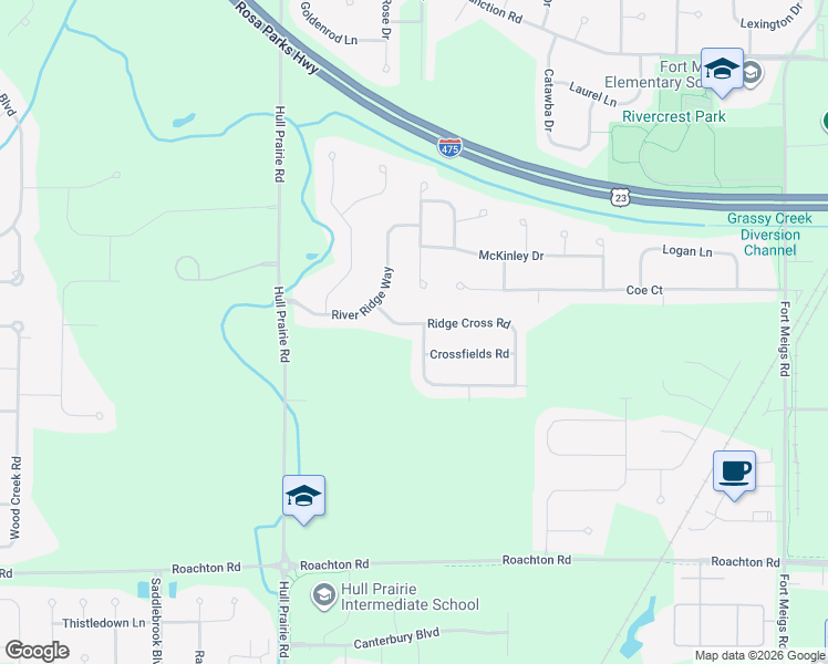 map of restaurants, bars, coffee shops, grocery stores, and more near 2202 Woods Edge Road in Perrysburg