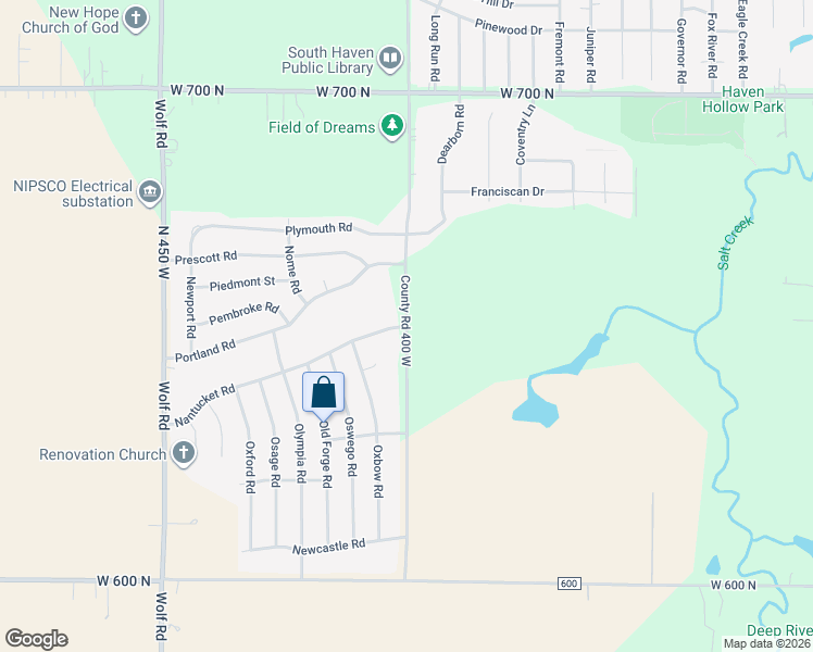 map of restaurants, bars, coffee shops, grocery stores, and more near 401 Nantucket Road in Valparaiso
