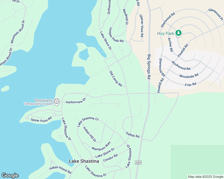 map of restaurants, bars, coffee shops, grocery stores, and more near 15608 Mountain Court in Weed