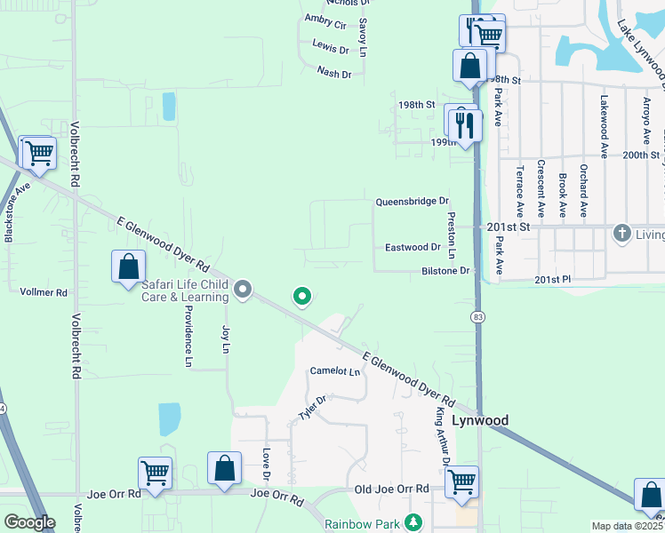 map of restaurants, bars, coffee shops, grocery stores, and more near 2060 Bilstone Drive in Lynwood