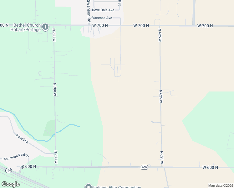 map of restaurants, bars, coffee shops, grocery stores, and more near 652 North 625 West in Portage