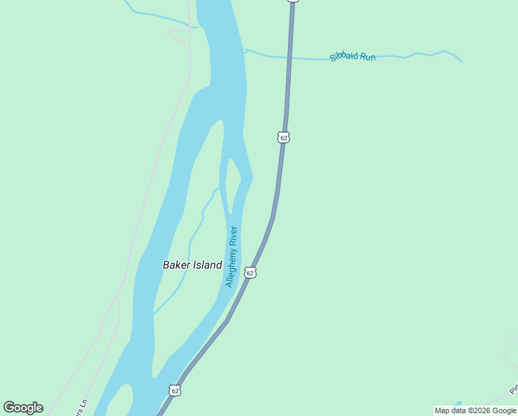 map of restaurants, bars, coffee shops, grocery stores, and more near U.S. 62 in Tionesta