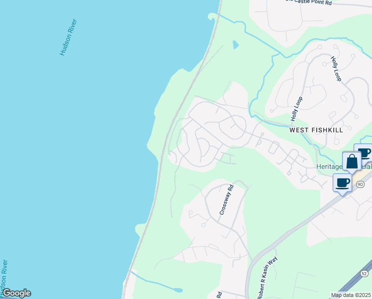 map of restaurants, bars, coffee shops, grocery stores, and more near 2702 Huron Court in Wappingers Falls