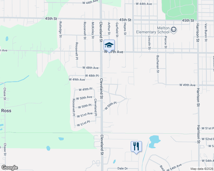 map of restaurants, bars, coffee shops, grocery stores, and more near 1900-1998 W 49th Pl in Gary