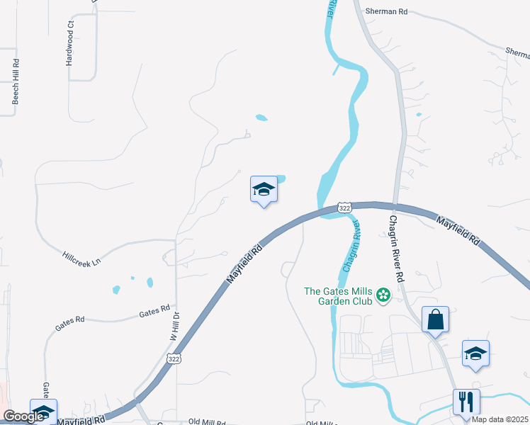 map of restaurants, bars, coffee shops, grocery stores, and more near in Gates Mills