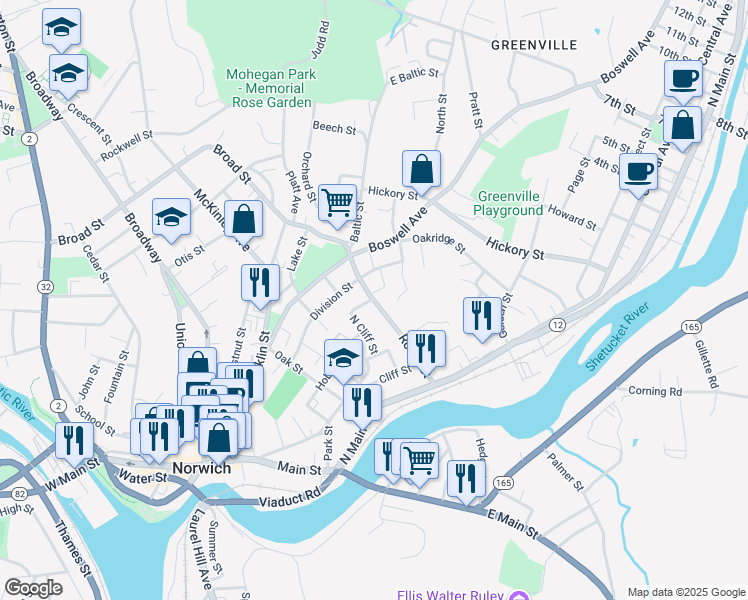 map of restaurants, bars, coffee shops, grocery stores, and more near 98 Roath Street in Norwich