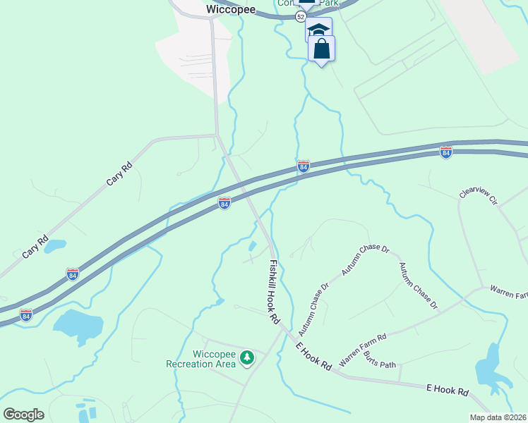 map of restaurants, bars, coffee shops, grocery stores, and more near Interstate 84 in Hopewell Junction