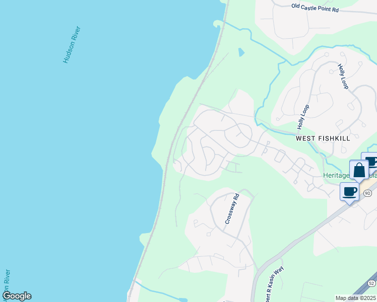 map of restaurants, bars, coffee shops, grocery stores, and more near 2802 Huron Court in Wappingers Falls