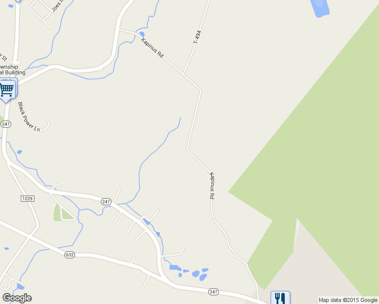 map of restaurants, bars, coffee shops, grocery stores, and more near Kapinus Road in Jermyn