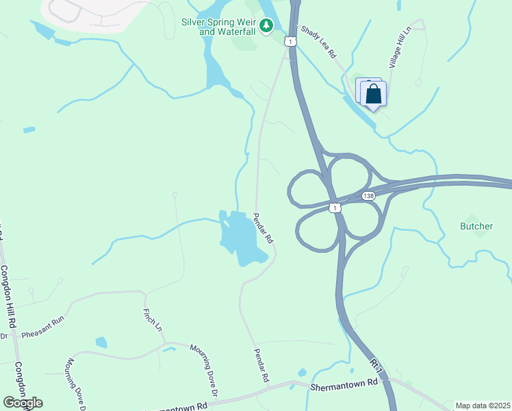 map of restaurants, bars, coffee shops, grocery stores, and more near 297 Pendar Road in North Kingstown