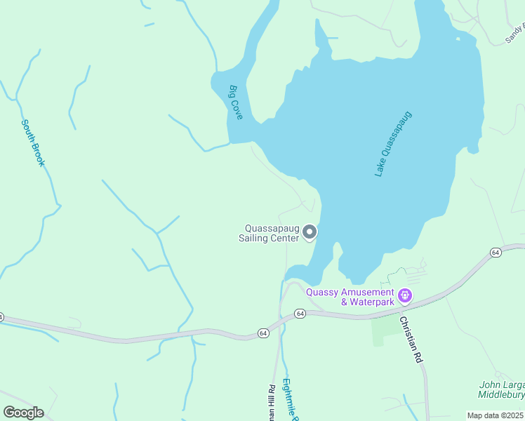 map of restaurants, bars, coffee shops, grocery stores, and more near 21 West Lake Road in Middlebury