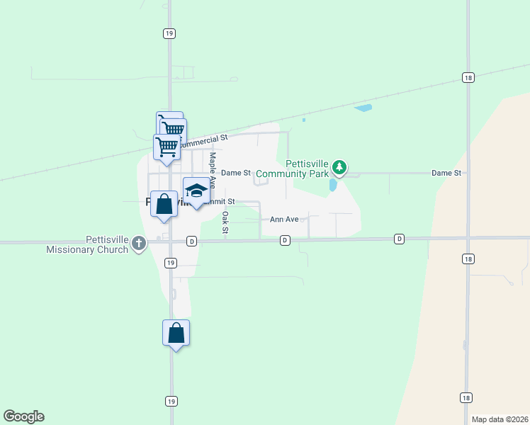 map of restaurants, bars, coffee shops, grocery stores, and more near 511 Ann Ave in Wauseon
