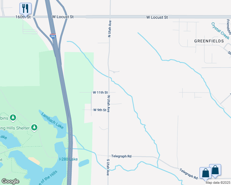 map of restaurants, bars, coffee shops, grocery stores, and more near 6500 West 11th Street in Davenport