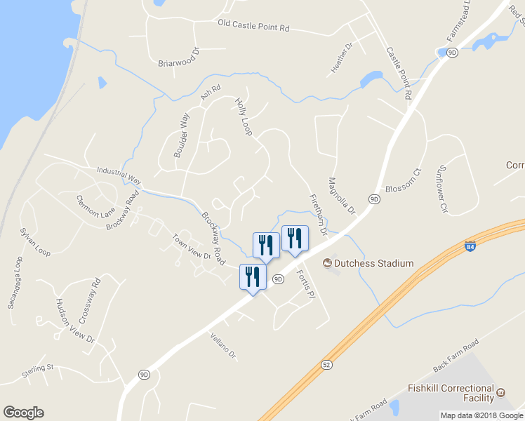 map of restaurants, bars, coffee shops, grocery stores, and more near 6 Bitternut Court in Wappingers Falls