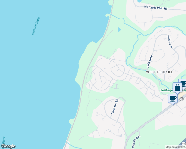 map of restaurants, bars, coffee shops, grocery stores, and more near 2902 Huron Court in Wappingers Falls