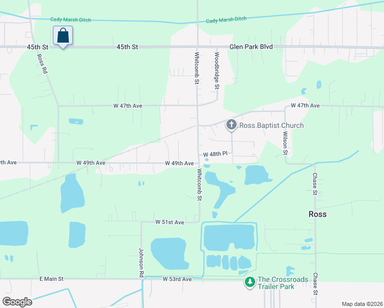 map of restaurants, bars, coffee shops, grocery stores, and more near 4840 Whitcomb Street in Gary