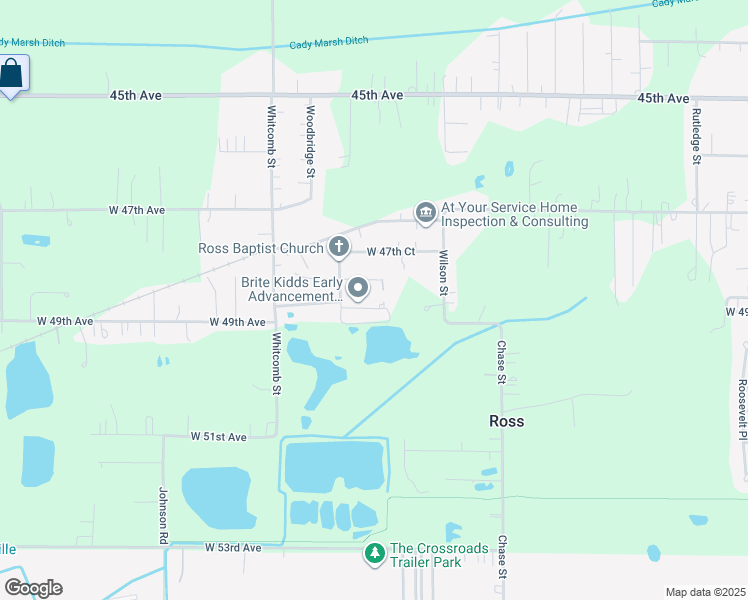 map of restaurants, bars, coffee shops, grocery stores, and more near 3512 West 48th Court in Gary