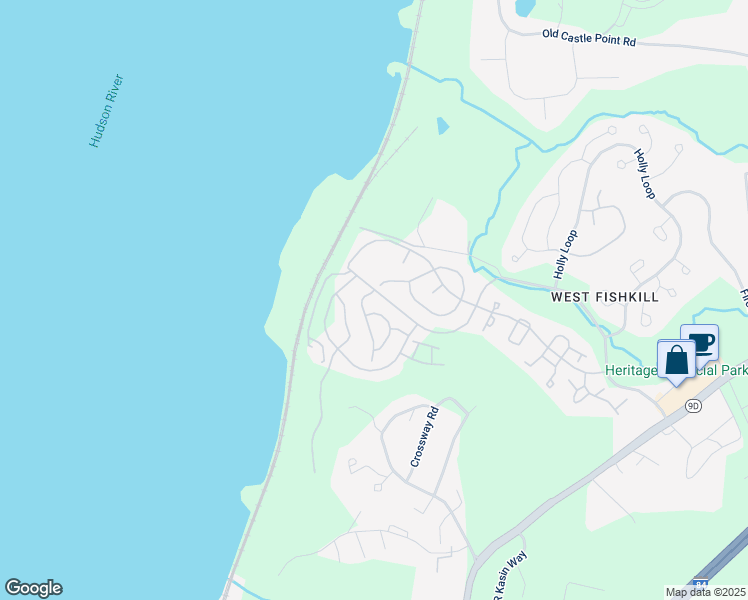 map of restaurants, bars, coffee shops, grocery stores, and more near Champlain Way in Beacon