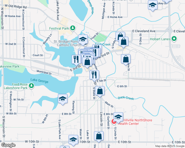 map of restaurants, bars, coffee shops, grocery stores, and more near 433 Main St in Hobart