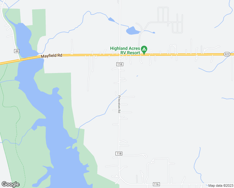 map of restaurants, bars, coffee shops, grocery stores, and more near 12496 Princeton Road in Huntsburg