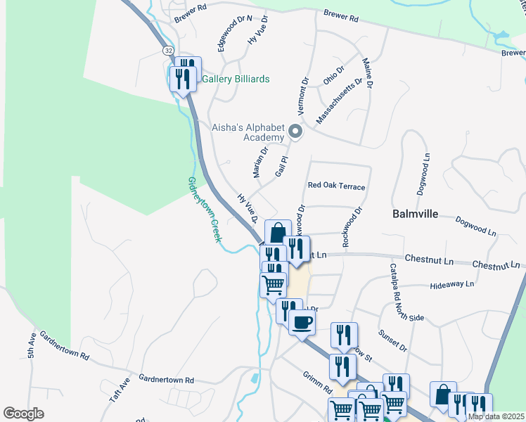 map of restaurants, bars, coffee shops, grocery stores, and more near 100 Barclay Manor in Newburgh