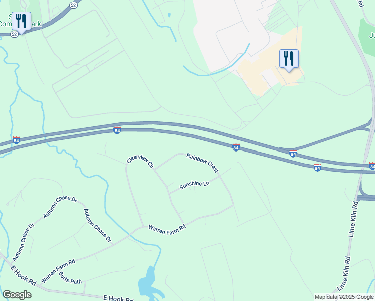 map of restaurants, bars, coffee shops, grocery stores, and more near 24 Rainbow Crest in Hopewell Junction