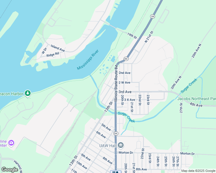 map of restaurants, bars, coffee shops, grocery stores, and more near 217 12th Street in East Moline