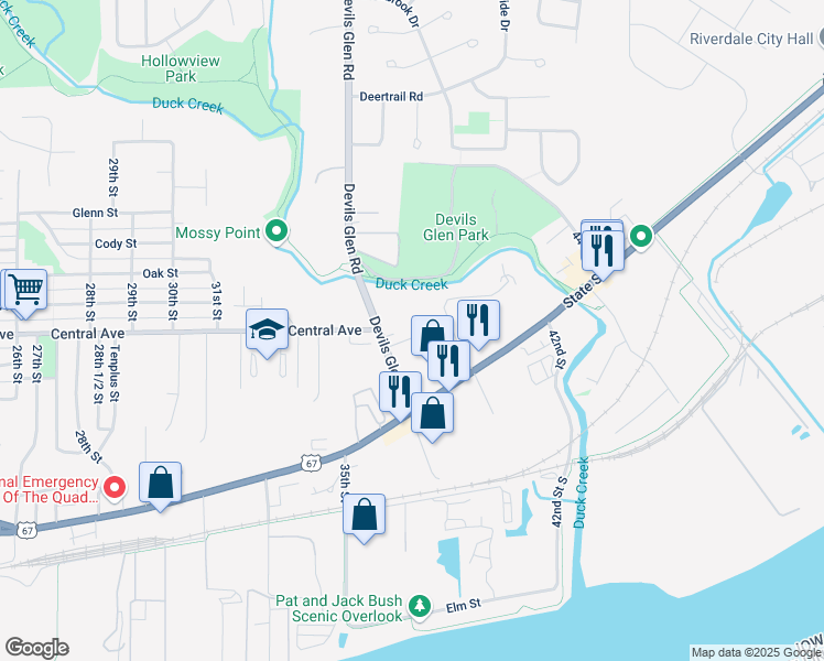 map of restaurants, bars, coffee shops, grocery stores, and more near 3726 Vogel Court in Bettendorf