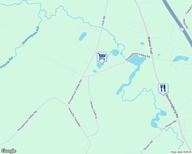 map of restaurants, bars, coffee shops, grocery stores, and more near 678 Prosperous Valley Road in Middletown