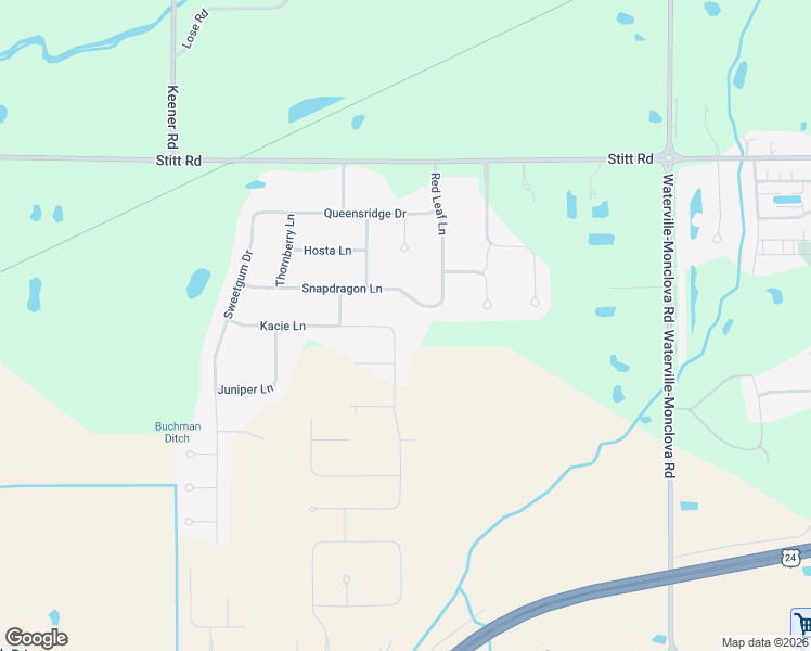 map of restaurants, bars, coffee shops, grocery stores, and more near 8420 Kacie Ln in Monclova