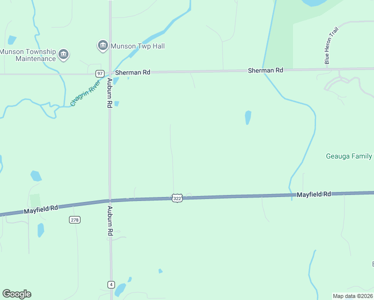 map of restaurants, bars, coffee shops, grocery stores, and more near 11230 Mayfield Road in Chardon