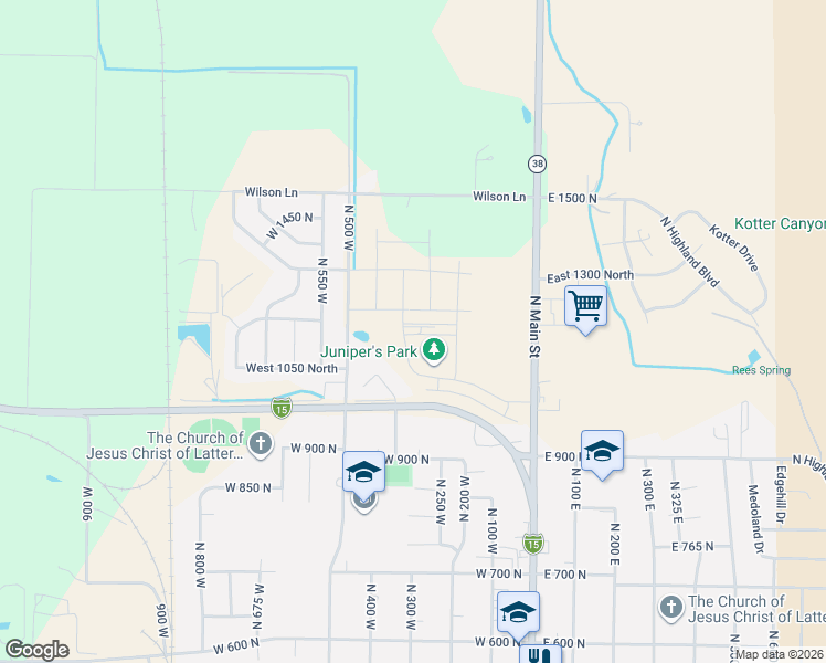 map of restaurants, bars, coffee shops, grocery stores, and more near 331 West 1150 North in Brigham City