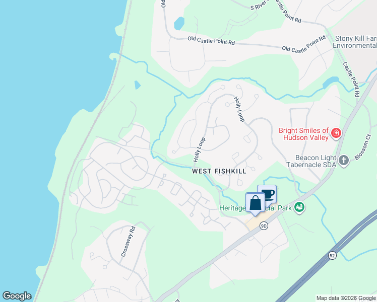 map of restaurants, bars, coffee shops, grocery stores, and more near 4005 Ridgecrest Drive in Wappingers Falls
