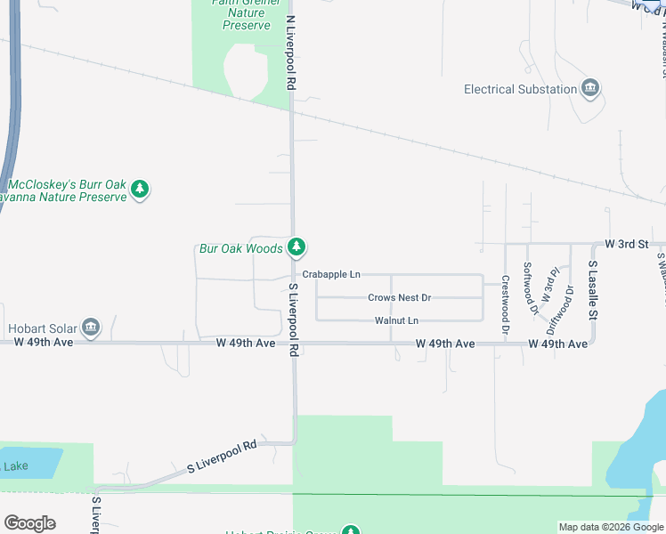 map of restaurants, bars, coffee shops, grocery stores, and more near 3010 Crabapple Lane in Hobart