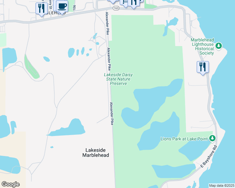 map of restaurants, bars, coffee shops, grocery stores, and more near 139 Alexander Pike in Lakeside Marblehead