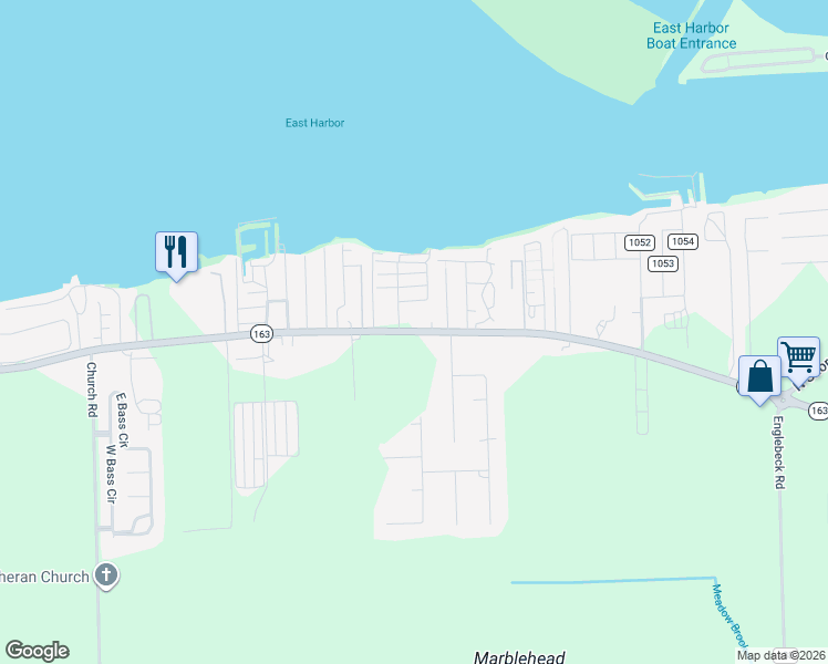 map of restaurants, bars, coffee shops, grocery stores, and more near 7293 East Harbor Road in Lakeside Marblehead