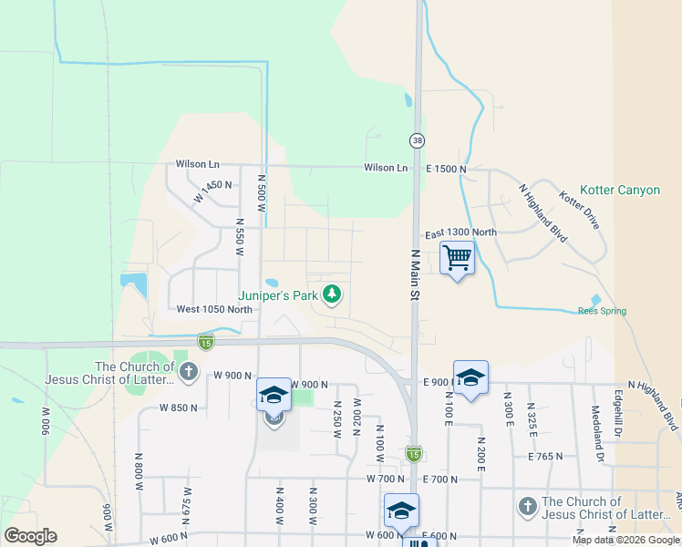map of restaurants, bars, coffee shops, grocery stores, and more near 1255 North Main Street in Brigham City
