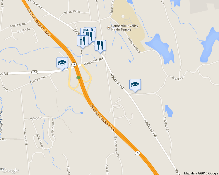 map of restaurants, bars, coffee shops, grocery stores, and more near 670 Bartholomew Road in Middletown