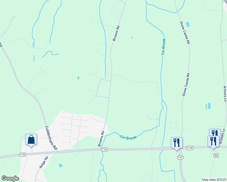 map of restaurants, bars, coffee shops, grocery stores, and more near 320 Browns Road in Walden