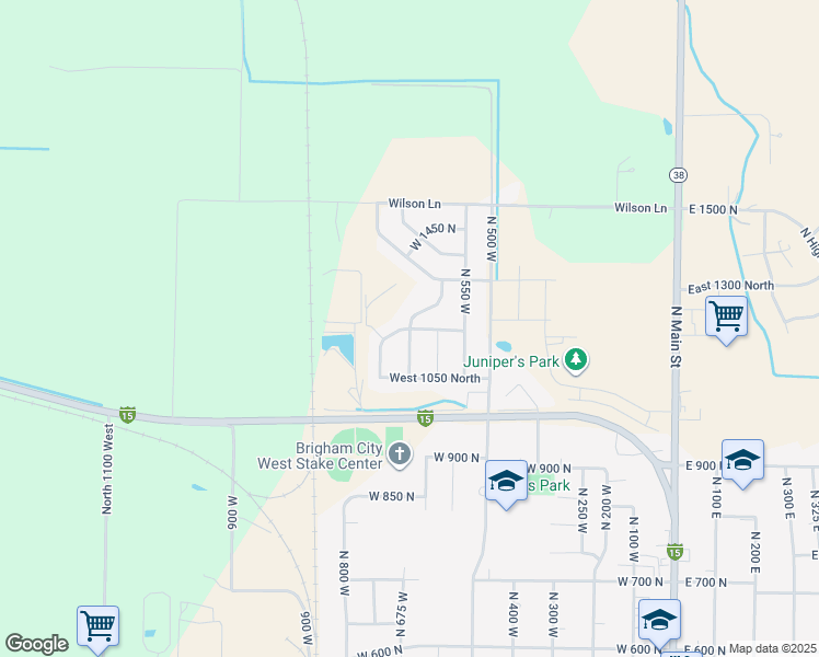 map of restaurants, bars, coffee shops, grocery stores, and more near 1190 North 665 West in Brigham City