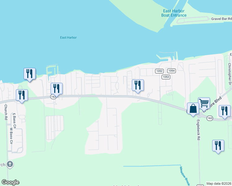 map of restaurants, bars, coffee shops, grocery stores, and more near Bluegill in Lakeside Marblehead