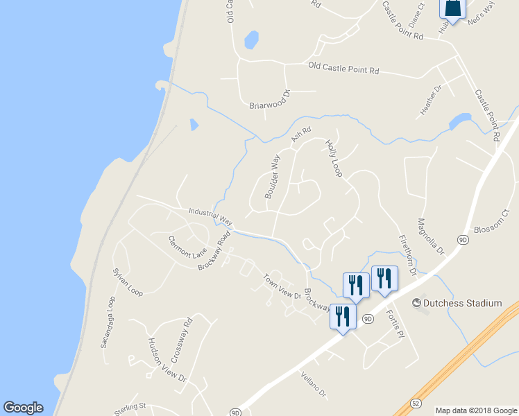 map of restaurants, bars, coffee shops, grocery stores, and more near 4206 Ridgecrest Drive in Wappingers Falls