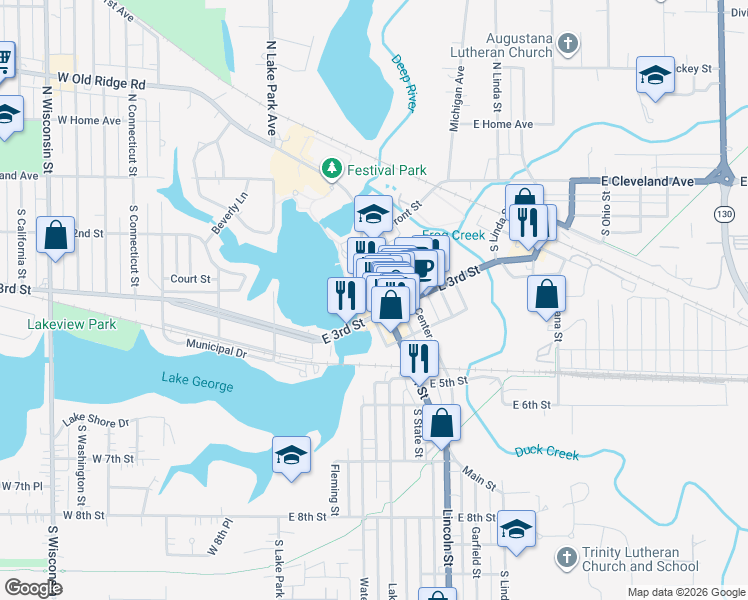 map of restaurants, bars, coffee shops, grocery stores, and more near in Hobart