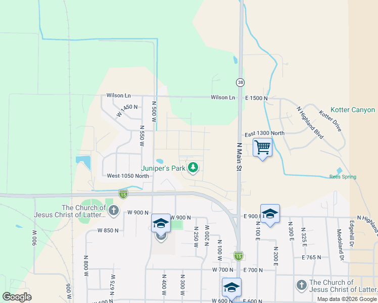 map of restaurants, bars, coffee shops, grocery stores, and more near 1223 North 500 West in Brigham City